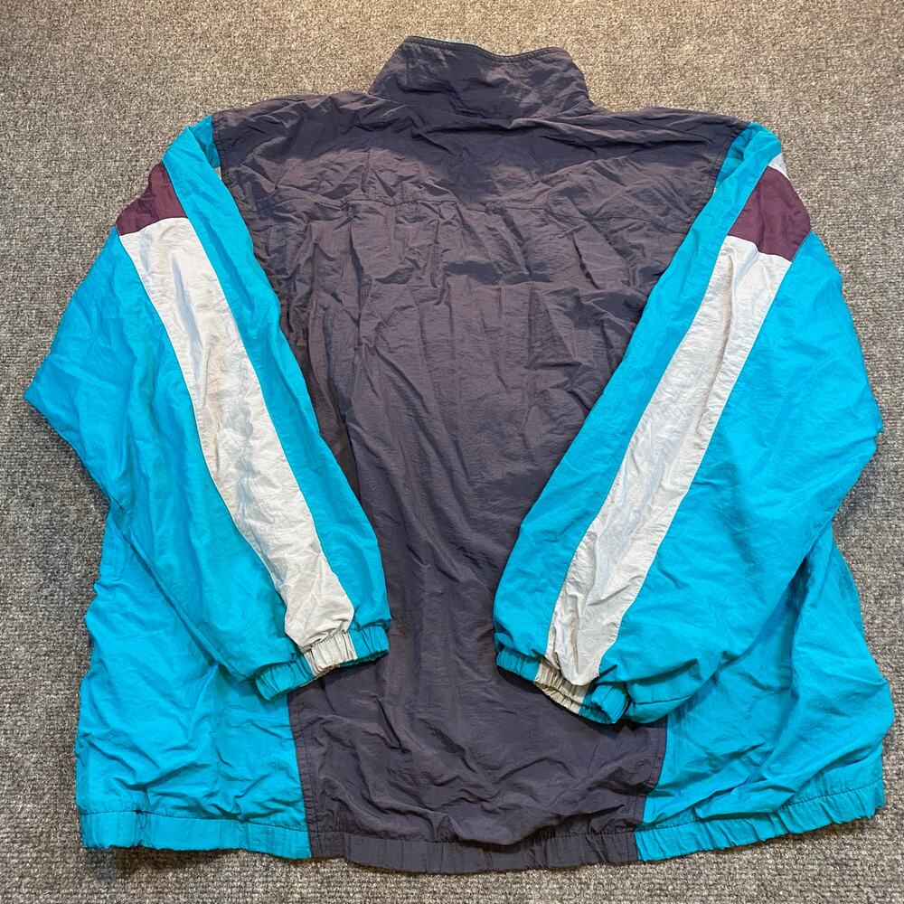 Vintage Cheetah by Mervyn's Mens XL Blue Colorblock Windbreaker Parka Jacket - Picture 3 of 8
